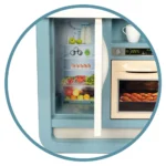 Bucatarie pentru copii Smoby Bon Appetit Albastru cu 23 accesorii, sunete si design frantuzesc, 3 ani+ - imagine 8