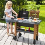 Bucatarie pentru copii Smoby Garden cu 43 accesorii, gratar si chiuveta functionala, ajustabila pe inaltime, 3 ani+ - imagine 4