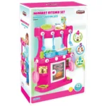 Bucatarie pentru copii Pilsan Hamarat Roz cu 43 piese, design ergonomic, margini rotunjite, 3 ani+ - imagine 2