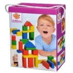 Jucarie Eichhorn Cuburi in galetusa Coloured Wooden Blocks 50 piese - imagine 2