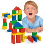 Jucarie Eichhorn Cuburi in galetusa Coloured Wooden Blocks 50 piese - imagine 3