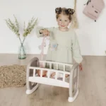 Leagan pentru papusa Smoby Baby Nurse maro cu carusel - imagine 7