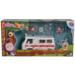 Masina Simba Masha and the Bear Ambulance cu accesorii - imagine 4