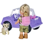 Papusa Simba Evi Love Safari 12 cm cu masinuta, animale si accesorii - imagine 2