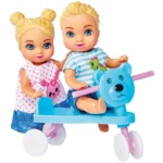 Papusa Simba Steffi Love 29 cm Baby World in rochie cu floricele, cu 2 copii, 1 bebelus si accesorii - imagine 5