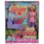 Papusa Simba Steffi Love Sunshine Twins 29 cm violet cu carucior si accesorii - imagine 2