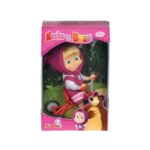 Papusa Simba Masha and the Bear 12 cm Masha cu tricicicleta - imagine 2