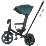 Tricicleta pentru copii Chipolino Derby Verde, sezut reversibil cu pozitie de somn, muzica si lumini, 18 luni+ - imagine 2