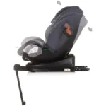 Scaun auto Chipolino Tourino I-Size 40-150 cm Mix Gri cu sistem Isofix - imagine 5