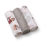 Scutece muselina super soft, set 3 bucati, 100% bumbac, 70x70 cm, Babyono
