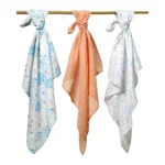 Scutece muselina super soft, set 3 bucati, 100% bumbac, 70x70 cm, Babyono - imagine 2