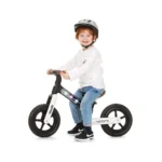 Bicicleta fara pedale pentru copii Chipolino Spark Alb Negru, cadru cu luminite, 3 ani+ - imagine 4