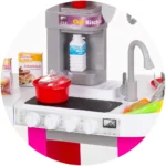 Bucatarie pentru copii Chipolino Kitchen 72.5cm, cu sistem de curgere apa, lumini, sunete si 53 accesorii, 3 ani+ - imagine 7