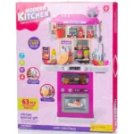 Bucatarie pentru copii Chipolino Kitchen 75cm, cu sistem scurgere apa, lumini, sunete si 63 accesorii, 3 ani+ - imagine 9