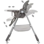 Scaun de masa pentru copii Chipolino First Spoon, confortabil, reglabil și ușor de curățat, Gri, 6 luni+ - imagine 6