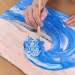 Set creativ pentru copii, pictura 3D cu argila usoara 30*40cm -  Marele Val de lângă Kanagawa, 12 ani+ - imagine 4