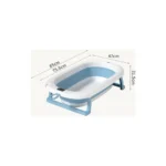 Cadita pliabila pentru bebelusi Beberoyal Albastra cu termometru digital și dop de scurgere 76cm – confort și siguranță oriunde, 0-36 luni - imagine 2