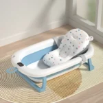 Cadita pliabila pentru bebelusi Beberoyal Albastra cu termometru digital și dop de scurgere 76cm – confort și siguranță oriunde, 0-36 luni - imagine 4