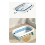 Cadita pliabila pentru bebelusi Beberoyal Albastra cu termometru digital și dop de scurgere 76cm – confort și siguranță oriunde, 0-36 luni - imagine 6