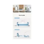 Cadita pliabila pentru bebelusi Beberoyal Albastra cu termometru digital și dop de scurgere 76cm – confort și siguranță oriunde, 0-36 luni - imagine 7