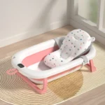 Cadita pliabila pentru bebelusi Beberoyal Roz cu termometru digital și dop de scurgere 76cm – confort și siguranță oriunde, 0-36 luni - imagine 3