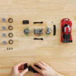 Mașinuță cu telecomandă pentru copii – Exost Build 2 Drive RC Roșie, construiește și conduce, cu piese modulare, 2 viteze și baterie reîncărcabilă - imagine 6