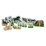 Puzzle pentru copii 6 ani+ Brick Trick L Ferma, 130 caramizi+accesorii - imagine 3