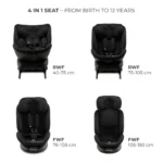 Scaun Auto pentru copii 0-36kg Kinderkraft XPEDITION 3 i-Size Negru, rotativ 360°, rear-facing până la 105 cm - imagine 10