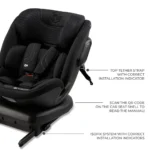 Scaun Auto pentru copii 0-36kg Kinderkraft XPEDITION 3 i-Size Negru, rotativ 360°, rear-facing până la 105 cm - imagine 17
