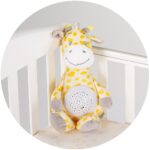 Lampa de veghe pentru bebeluși Chipolino Girafa din plus cu proiector rotativ și muzică – cer înstelat pentru nopți liniștite, 0 luni+ - imagine 3