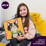 Set creativ pentru copii, pictura cu argila usoara, 29*29 cm - Pisica, 5 ani+.Imagini după numere, dezvoltare creativă și motricitate - imagine 5