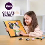 Set creativ pentru copii, pictura cu argila usoara, 29*29 cm - Pisica, 5 ani+.Imagini după numere, dezvoltare creativă și motricitate - imagine 6