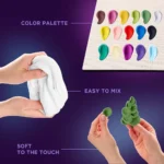 Set pictură pentru copii 3D cu argilă usoara Winter Vibes – Tablou floral pe canvas, activitate creativă 14 ani+ - imagine 2