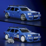 Set de construcții pentru copii Hot Wheels Audi Avant RS2 1:32 – Model construibil Mattel Brick Shop cu accesorii metalice, 253 piese - imagine 7