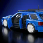 Set de construcții pentru copii Hot Wheels Audi Avant RS2 1:32 – Model construibil Mattel Brick Shop cu accesorii metalice, 253 piese - imagine 9