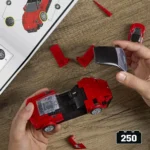 Set de construcții pentru copii Hot Wheels Maserati MC20 1:32 – Supercar italian Mattel Brick Shop Speed Series, 250 piese - imagine 6