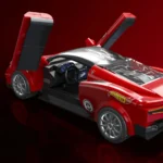 Set de construcții pentru copii Hot Wheels Maserati MC20 1:32 – Supercar italian Mattel Brick Shop Speed Series, 250 piese - imagine 9