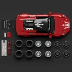 Set de construcții pentru copii Hot Wheels Maserati MC20 1:32 – Supercar italian Mattel Brick Shop Speed Series, 250 piese - imagine 10
