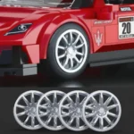 Set de construcții pentru copii Hot Wheels Maserati MC20 1:32 – Supercar italian Mattel Brick Shop Speed Series, 250 piese - imagine 11